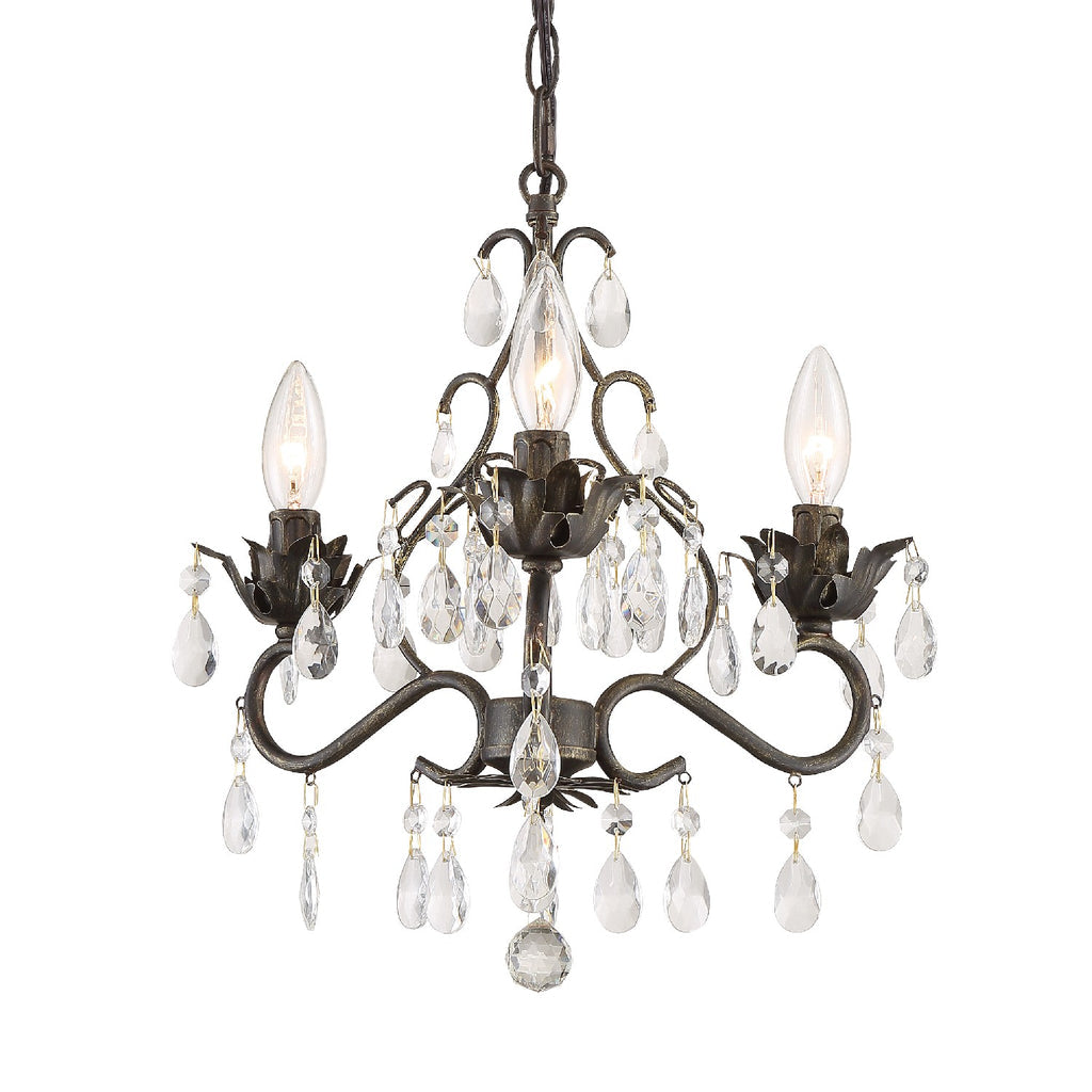Paris Market 3 Light Mini-Chandelier-Crystorama Lighting Company-CRYSTO-4534-EB-CL-MWP-Chandeliers-2-France and Son