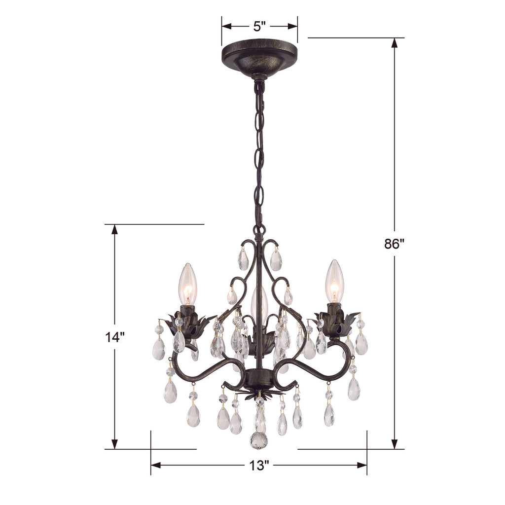 Paris Market 3 Light Mini-Chandelier-Crystorama Lighting Company-CRYSTO-4534-EB-CL-MWP-Chandeliers-4-France and Son