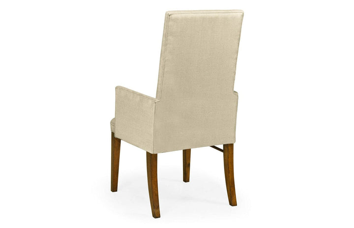 Traditional Fully Upholstered Dining Arm Chair-Jonathan Charles-JCHARLES-493898-AC-WAL-F001-Dining Chairs-3-France and Son