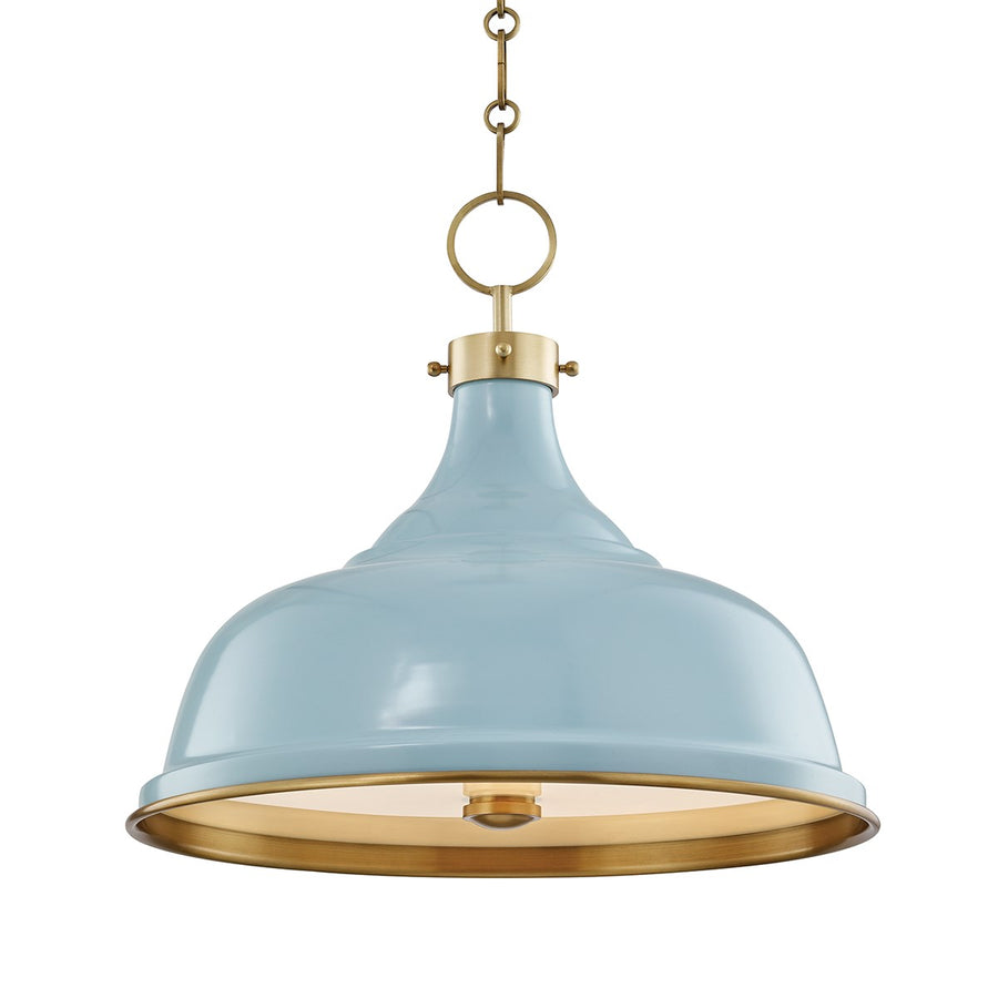 Painted No.1 Aged Brass Pendant-Hudson Valley-HVL-MDS300-AGB/BB-PendantsBlue Bird-1-France and Son