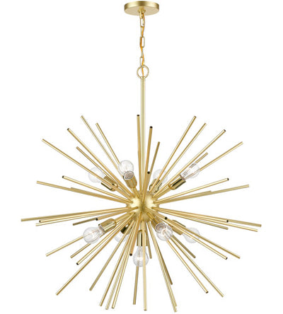 Tribeca 34 Inch Large Pendant-Livex Lighting-LIVEX-46176-33-PendantsSoft Gold with Polished Brass Accents-2-France and Son