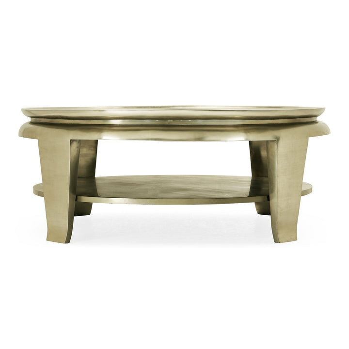 Barcelona Round Cocktail Table-Jonathan Charles-JCHARLES-496080-WBA-Coffee Tables-2-France and Son