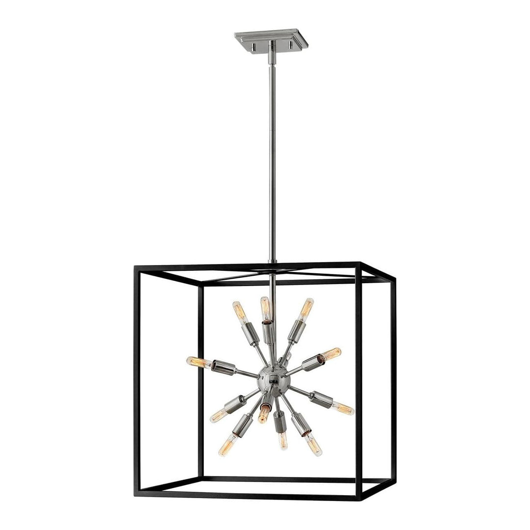 Chandelier Aros - Medium Open Frame Pendant-Hinkley Lighting-HINKLEY-46314BLK-PN-ChandeliersBlack with Polished Nickel accents-2-France and Son