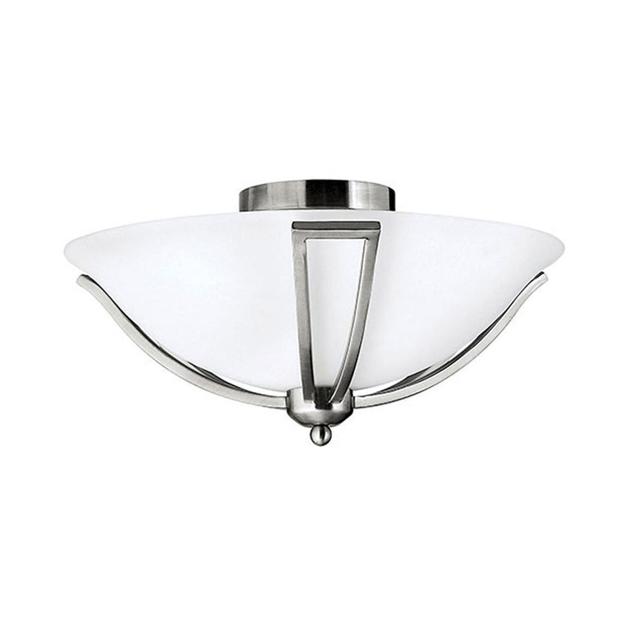 Bolla Duo Light Flush Mount Ceiling Light-Hinkley Lighting-HINKLEY-4660BN-Flush MountsBrushed Nickel Indoor-Etched Opal-MED-1-France and Son