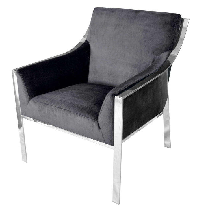 Hyde Armchair - Bella Black Velvet-Sunpan-FAC1450BLK-Lounge Chairs-1-France and Son