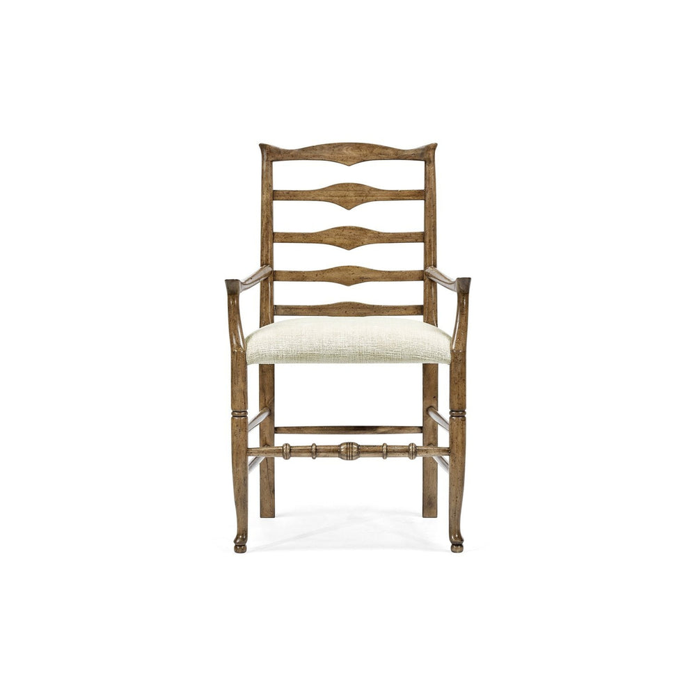 Triangular Ladderback Arm Chair-Jonathan Charles-JCHARLES-492300-AC-DTM-F400-Dining Chairs-2-France and Son