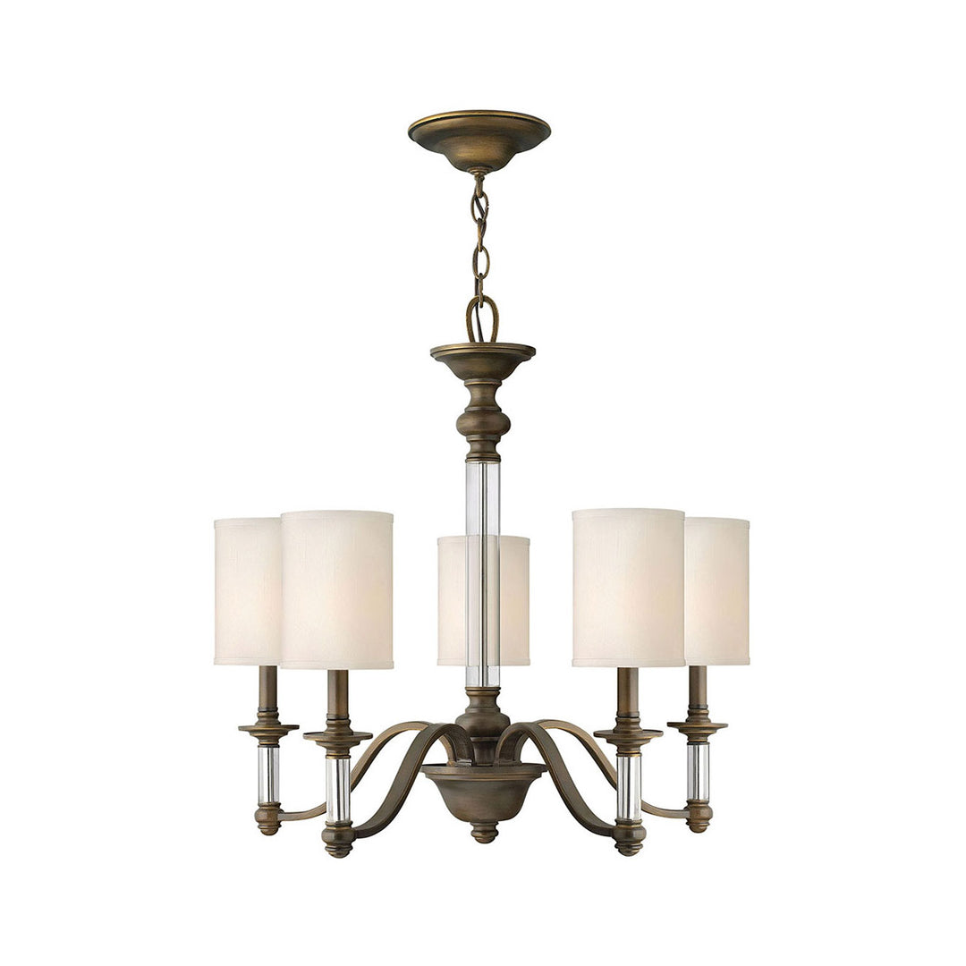Sussex Chandelier Ceiling Light-Hinkley Lighting-HINKLEY-4795EZ-Chandeliers5 Tier-English Bronze / Ivory Fabric Hardback-6-France and Son