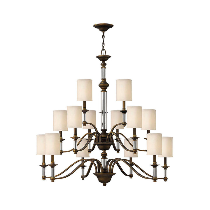 Sussex Chandelier Ceiling Light-Hinkley Lighting-HINKLEY-4799EZ-Chandeliers15 Tier-English Bronze / Ivory Fabric Hardback-10-France and Son