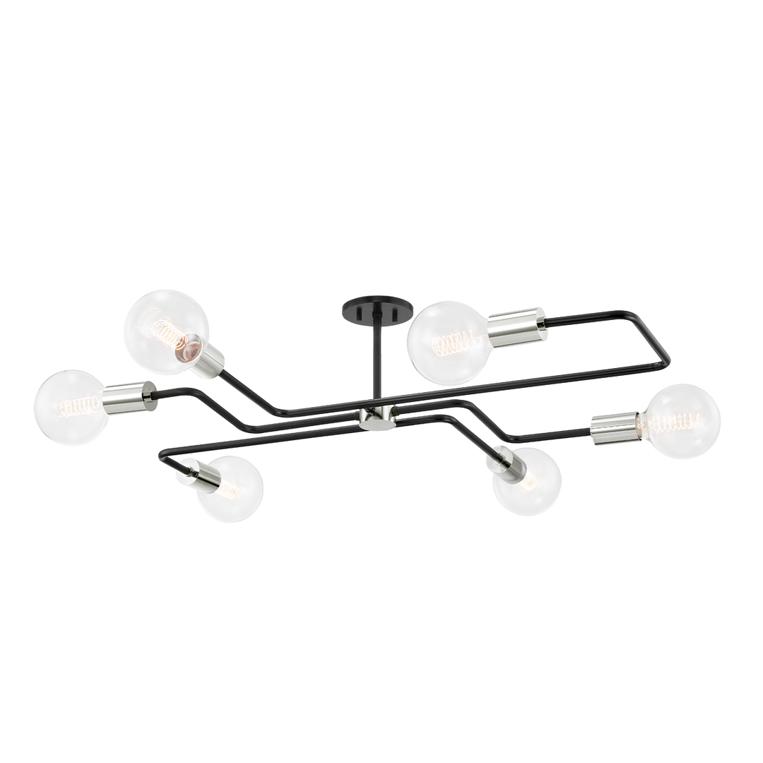 Jena 6 Light Semi Flush Mount-Mitzi-HVL-H488606S-PN/TBK-ChandeliersPolished Nickel-2-France and Son