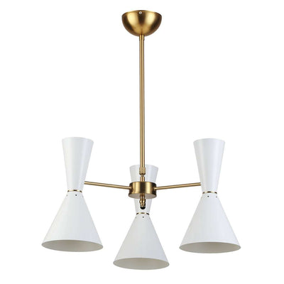 Mid Century Bow Tie Chandelier - Three Arm-France & Son-LBC0793WHT-Chandeliers-1-France and Son