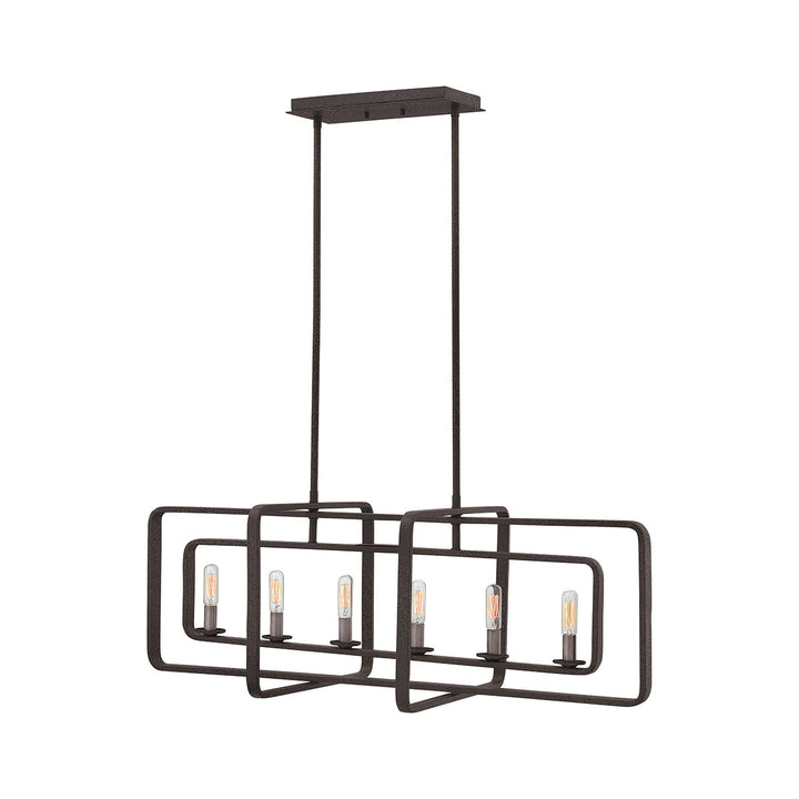 Quentin Pendant & Chandelier Ceiling Light-Hinkley Lighting-HINKLEY-4815DZ-Pendants6 Tier-Rectangle-Aged Zinc-1-France and Son