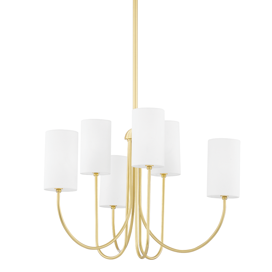 Harlem 6 Light Chandelier-Hudson Valley-HVL-6828-AGB-ChandeliersAged Brass-1-France and Son