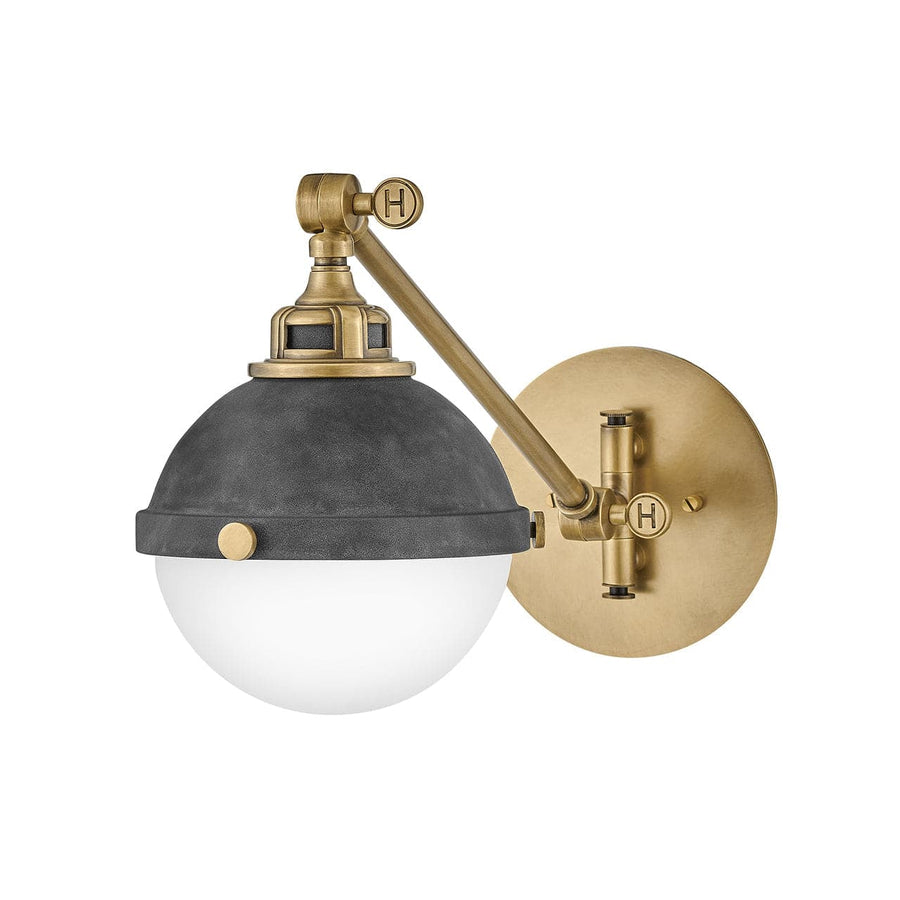 Sconce Fletcer - Small Single Light Sconce-Hinkley Lighting-HINKLEY-4830DZ-Outdoor Wall SconcesAged Zinc-1-France and Son