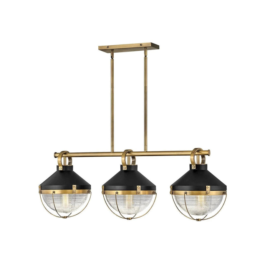 Chandelier Crew Three Light Linear-Hinkley Lighting-HINKLEY-4846HB-ChandeliersHeritage Brass-1-France and Son