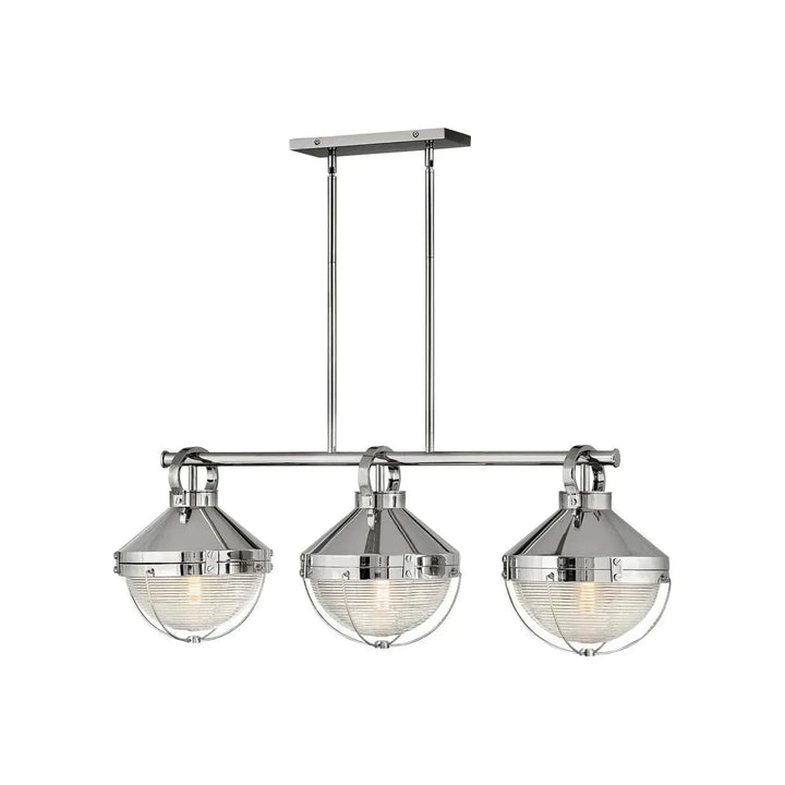 Chandelier Crew Three Light Linear-Hinkley Lighting-HINKLEY-4846PN-ChandeliersPolished Nickel-2-France and Son