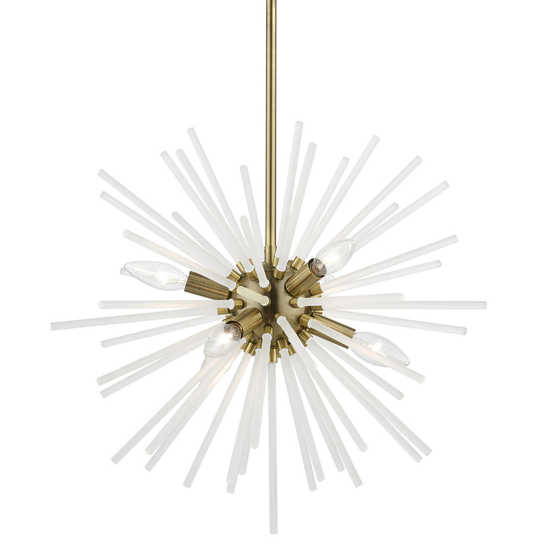 Uptown 6 Light 20 inch Antique Brass Pendant Chandelier Ceiling Light-Livex Lighting-LIVEX-48824-01-ChandeliersAntique Brass-5-France and Son