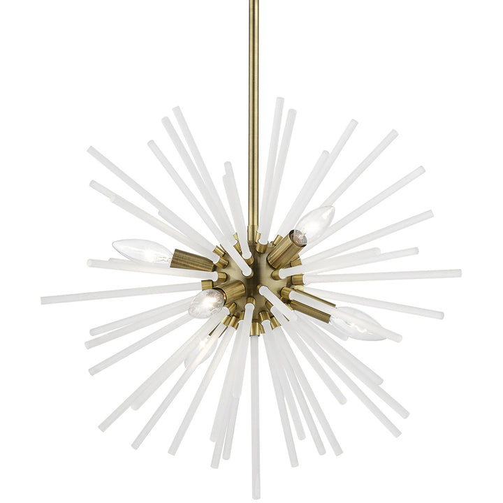 Uptown 6 Light 20 inch Antique Brass Pendant Chandelier Ceiling Light-Livex Lighting-LIVEX-48824-01-ChandeliersAntique Brass-8-France and Son