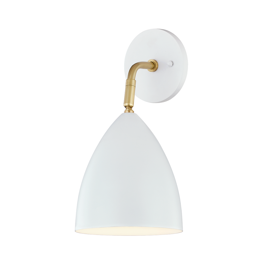 Gia 1 Light Wall Sconce-Mitzi-HVL-H308101-AGB/WH-Outdoor Wall SconcesAged Brass / Soft Off White-1-France and Son