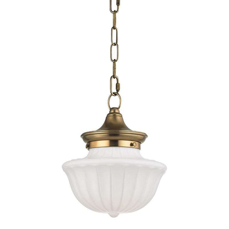 Dutchess 1 Light Small Pendant Aged Brass-Hudson Valley-HVL-5009-AGB-Pendants-1-France and Son