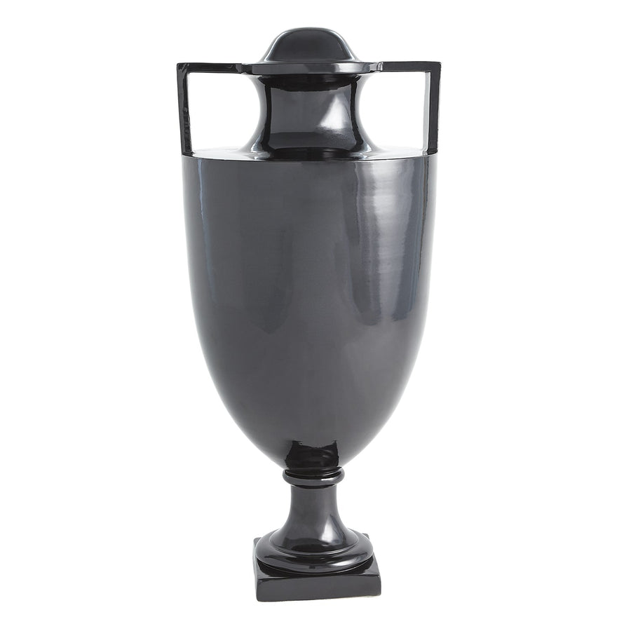 Square Handle Amphora Urn-Global Views-GVSA-3.31606-VasesMatte Black-1-France and Son