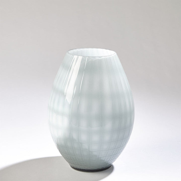 Cased Glass Grid Vase-Global Views-GVSA-3.31611-VasesSmall-Blue-6-France and Son