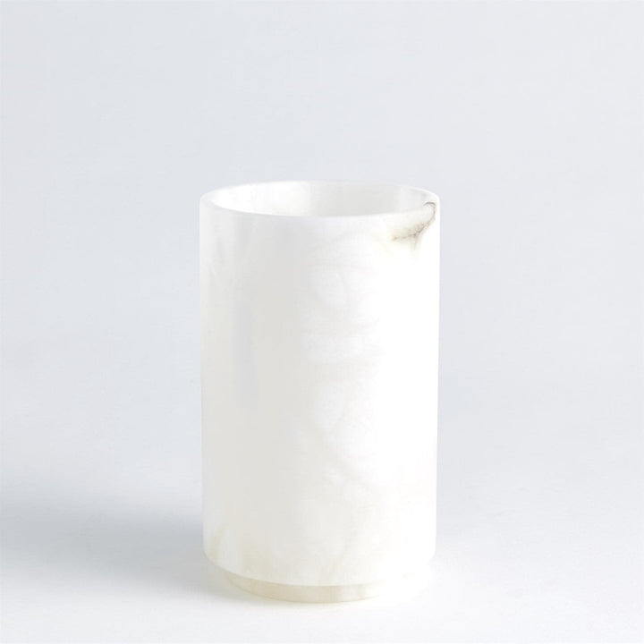 Alabaster Cylinder Vase-Global Views-GVSA-3.31619-VasesSmall-White-5-France and Son