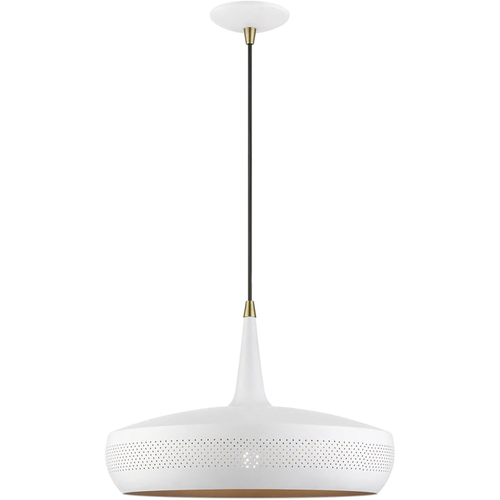 Banbury 1 Light 17 inch Pendant-Livex Lighting-LIVEX-49353-03-PendantsWhite with Antique Brass Accents-1-France and Son