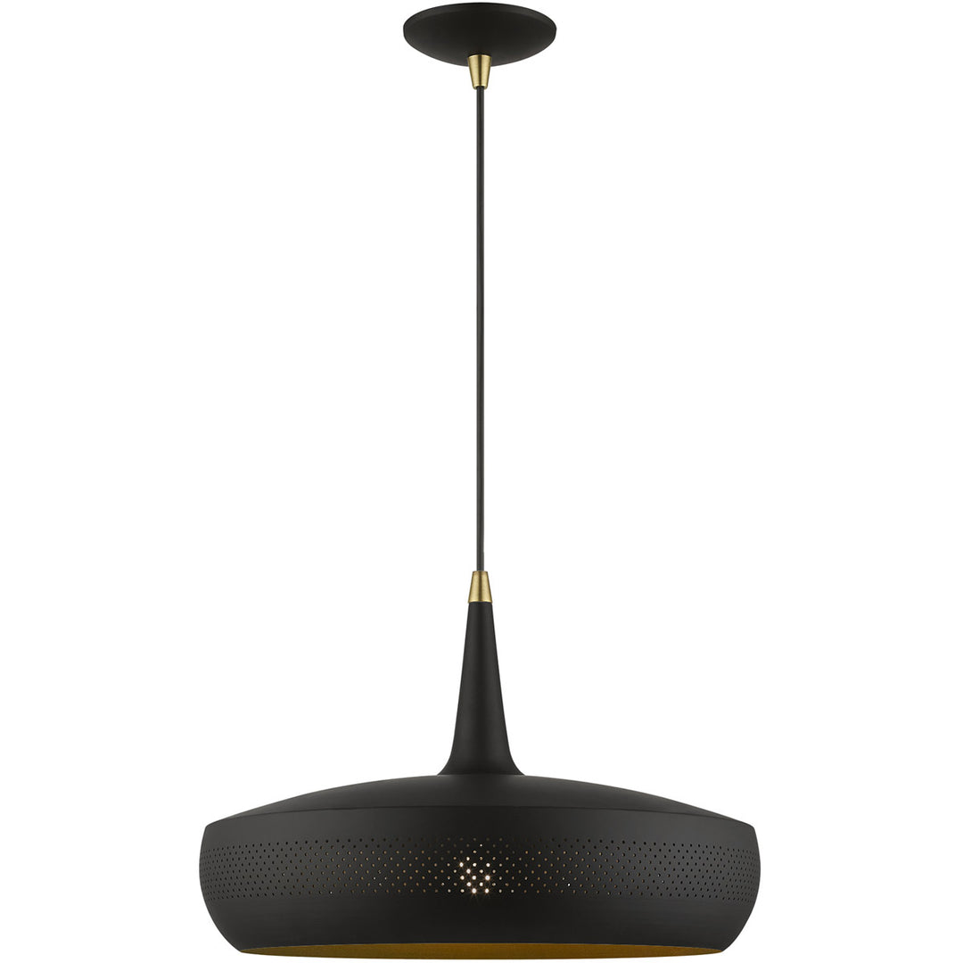 Banbury 1 Light 17 inch Pendant-Livex Lighting-LIVEX-49353-04-PendantsBlack with Antique Brass Accents-3-France and Son