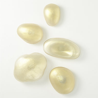 S/5 Glass Wall Gems-Global Views-GVSA-8.82893-Wall ArtClear w/Gold-3-France and Son