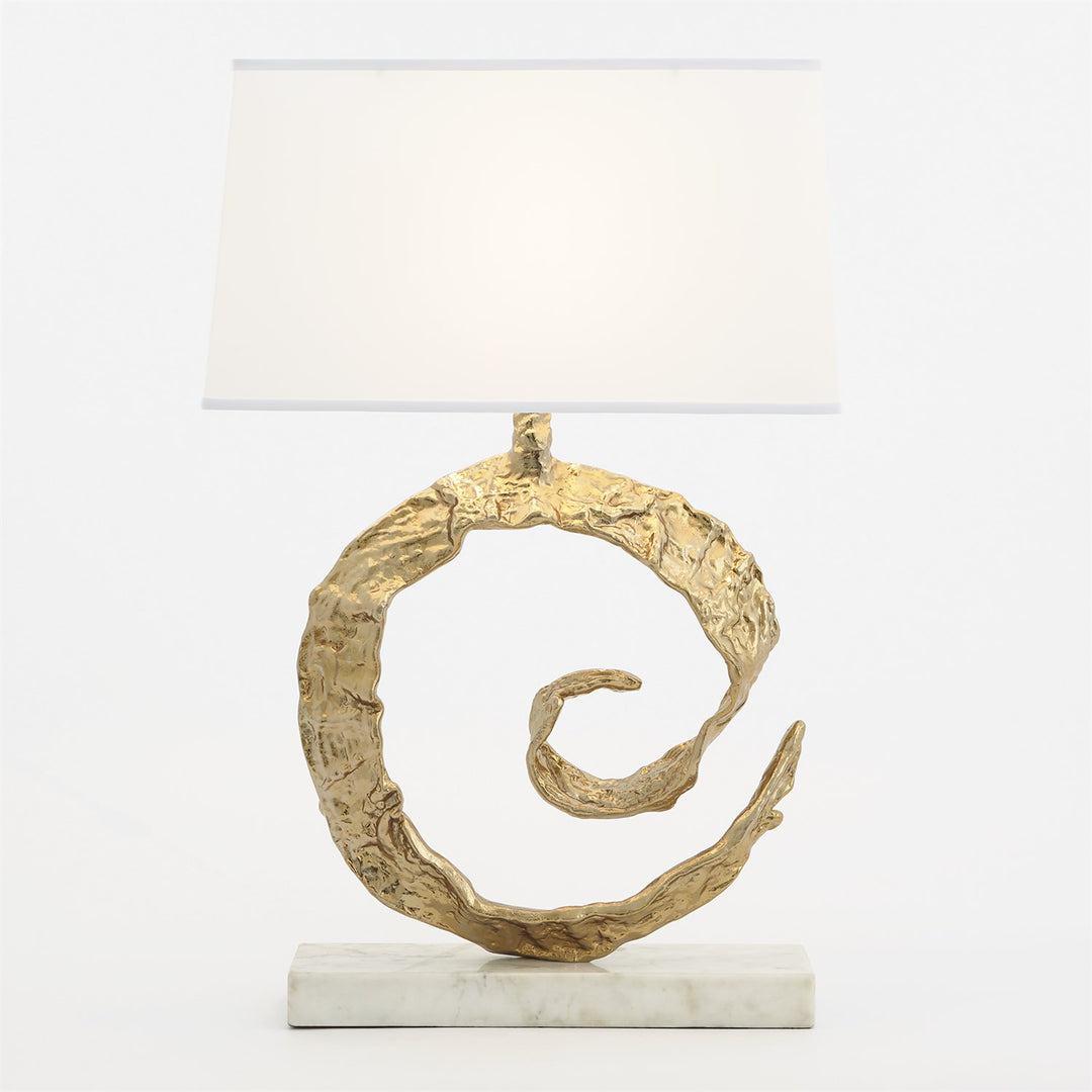 Swirl Lamp-Global Views-GVSA-9.93557-Table LampsBrass - White Marble-2-France and Son