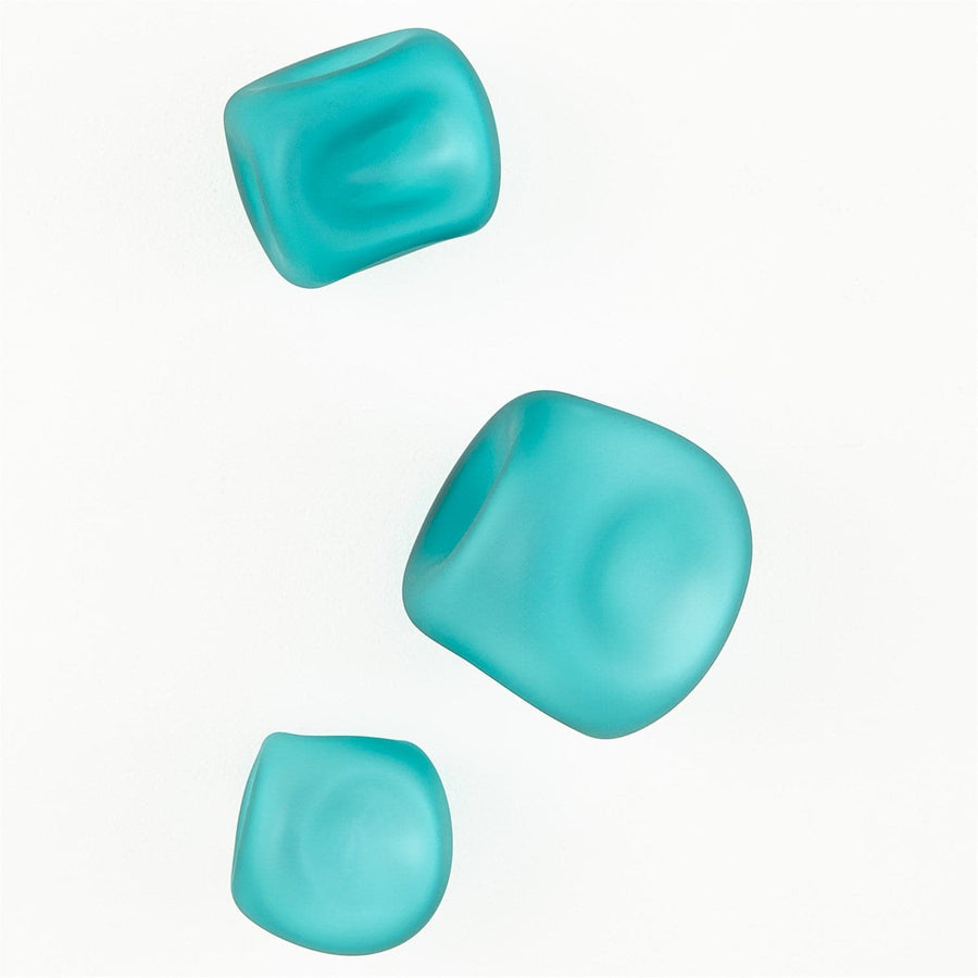 S/3 Wall Rocks - (Set of 3 )-Global Views-GVSA-8.82895-DecorFrosted Turquoise-1-France and Son