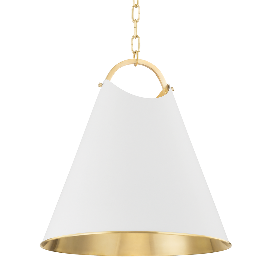 Burnbay 1 Light Pendant 18"-Hudson Valley-HVL-6218-AGB/SWH-PendantsAged Brass-1-France and Son