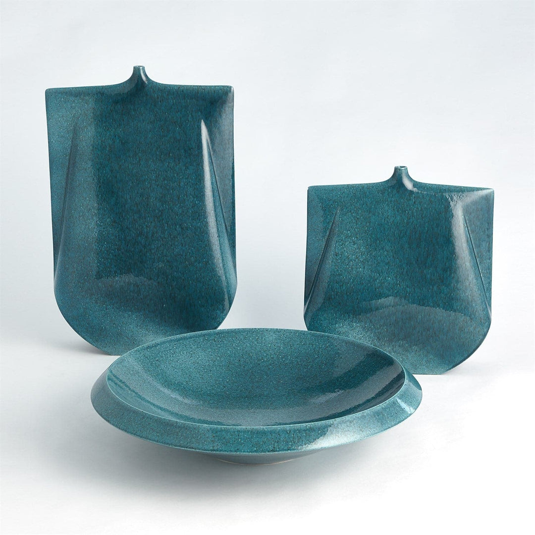 Kimono Vase - Teal - Wide-Global Views-GVSA-1.10771-Vases-1-France and Son