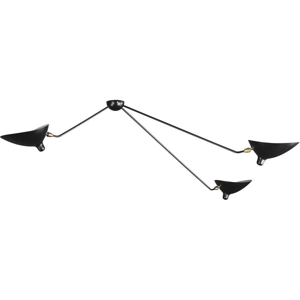 Serge Mouille Son Mid-Century Modern Reproduction by MCL-SP3 Lamp Ceiling Inspired & France 3 Spider – Arm
