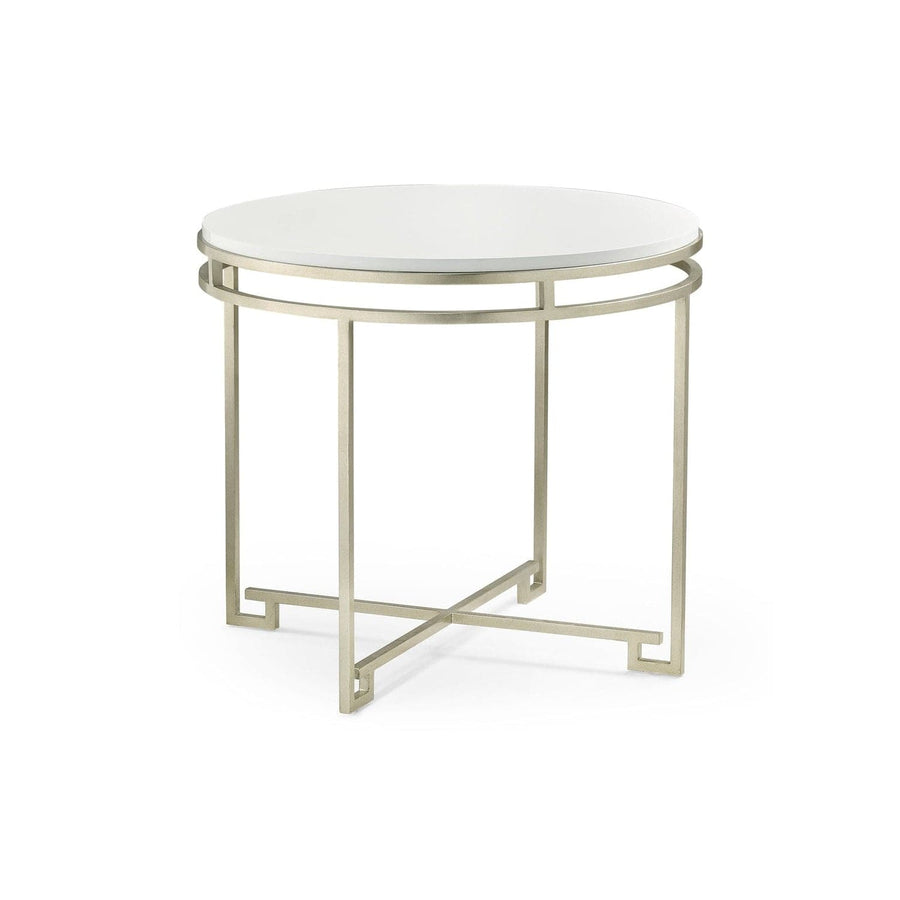 Modern Accents Round Side Table-Jonathan Charles-JCHARLES-500380-SIL-LCD-Side Tables-1-France and Son