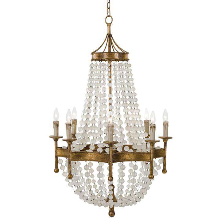 Frosted Crystal Bead Chandelier-Regina Andrew Design-RAD-16-1056-Chandeliers-1-France and Son
