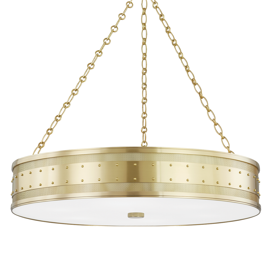Gaines 6 Light Chandelier-Hudson Valley-HVL-2230-AGB-ChandeliersAged Brass-1-France and Son