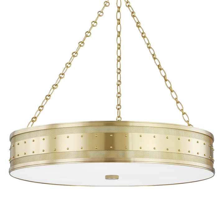 Gaines 6 Light Chandelier-Hudson Valley-HVL-2230-AGB-ChandeliersAged Brass-1-France and Son