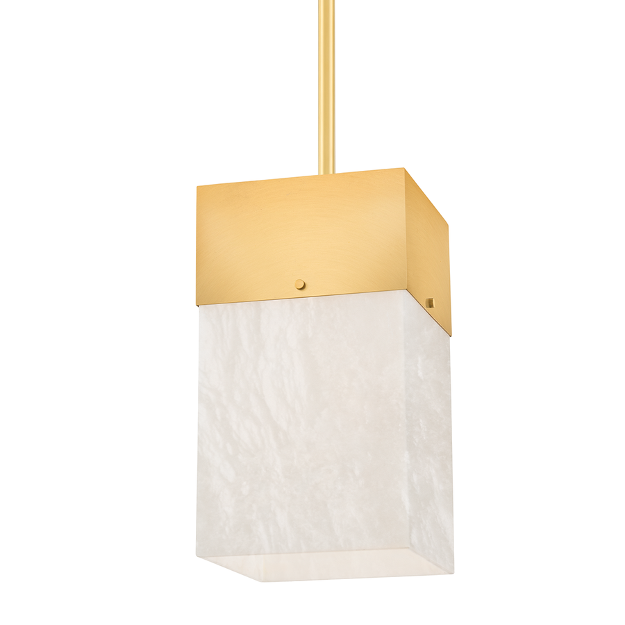 Times Square 1 Light Pendant-Hudson Valley-HVL-3810-AGB-PendantsAged Brass-1-France and Son