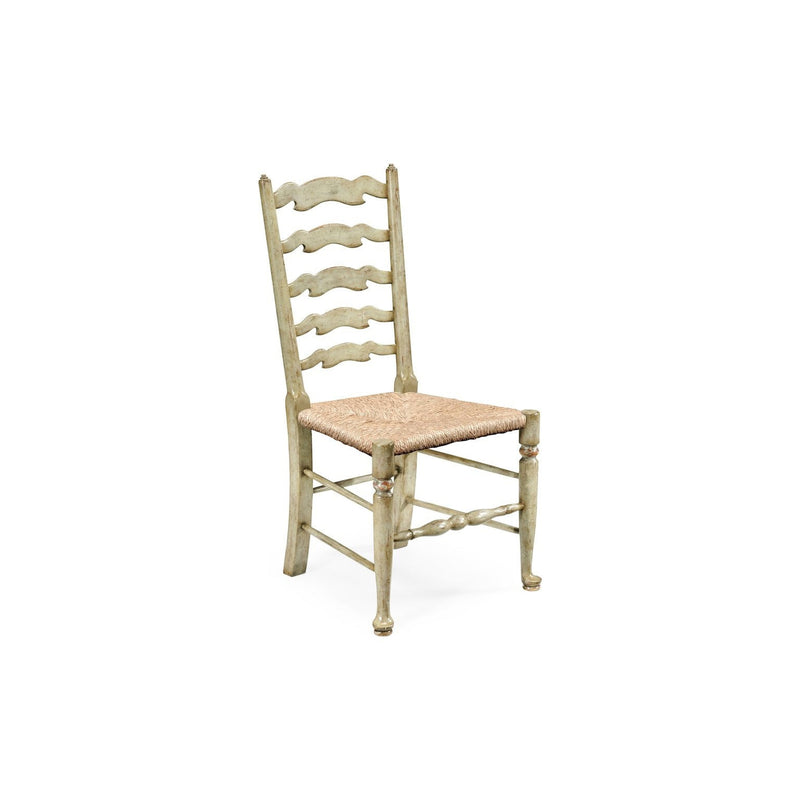 Country Ladderback Dining Side Chair with Rushed Seat-Jonathan Charles-JCHARLES-492296-SC-DTM-Dining ChairsMedium Driftwood-2-France and Son