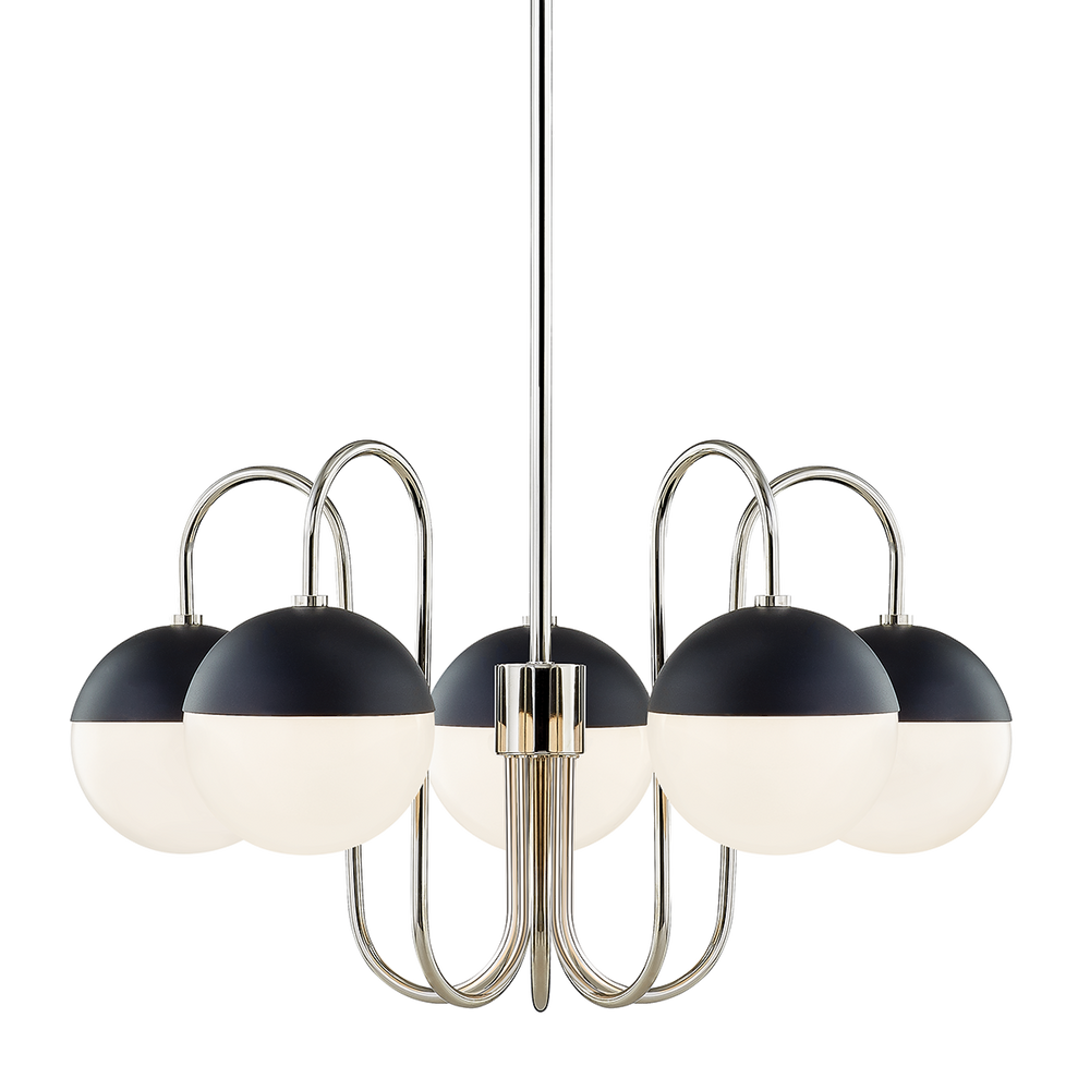 Renee 5 Light Chandelier-Mitzi-HVL-H344805-PN/BK-ChandeliersPolished Nickel-2-France and Son