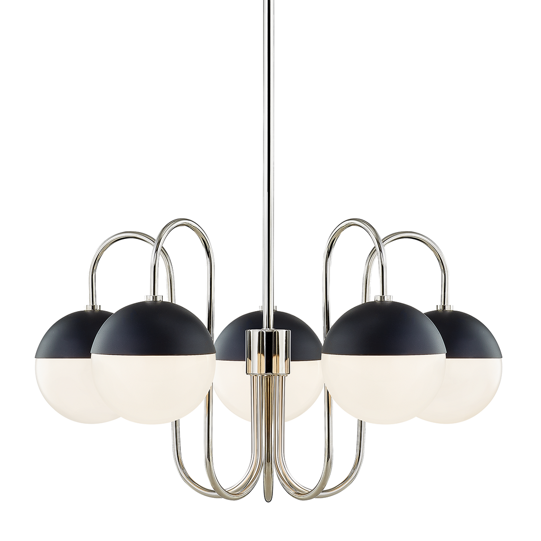 Renee 5 Light Chandelier-Mitzi-HVL-H344805-PN/BK-ChandeliersPolished Nickel-2-France and Son