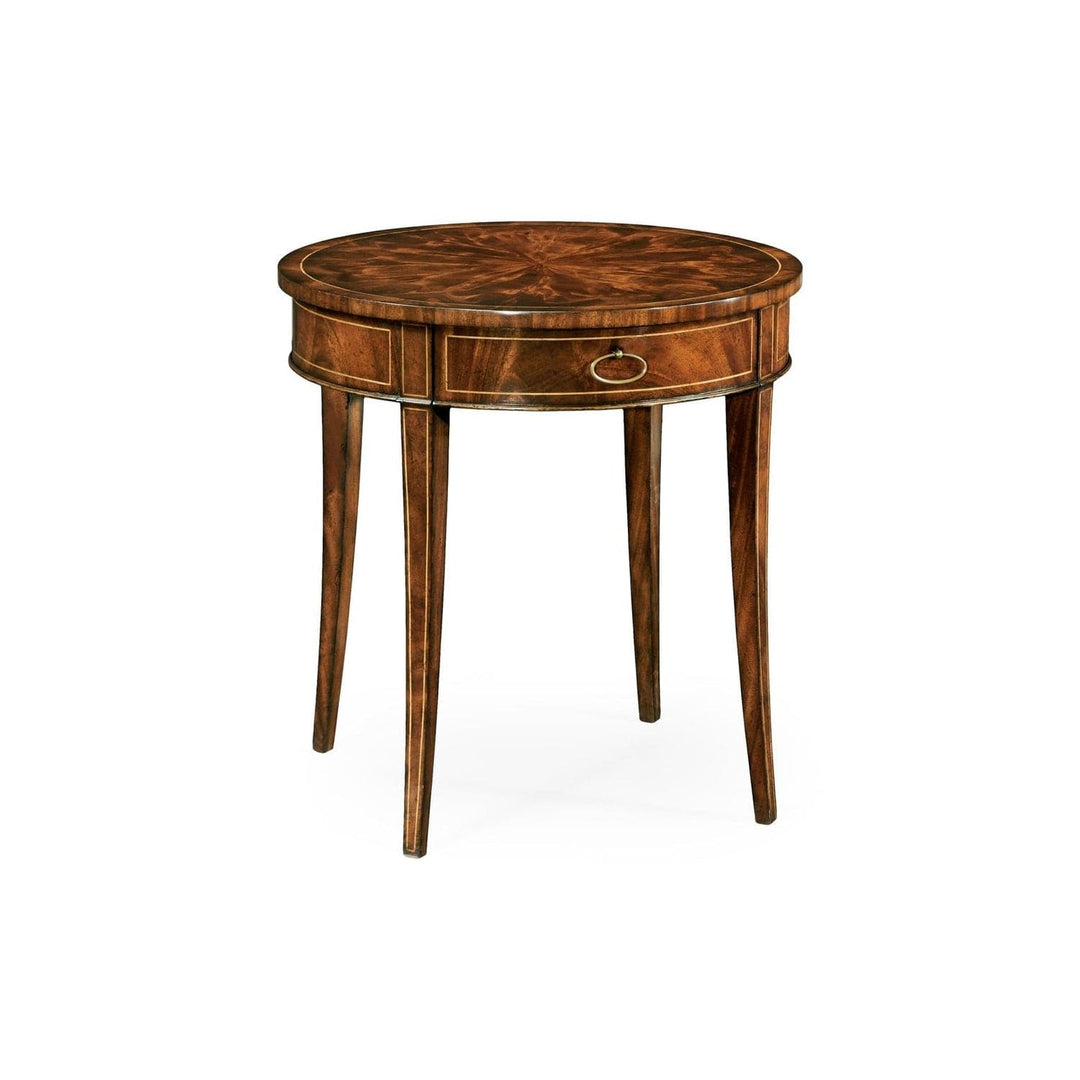 Classically Styled Round Side Table-Jonathan Charles-JCHARLES-494003-LAM-Side TablesAntique Mahogany-6-France and Son