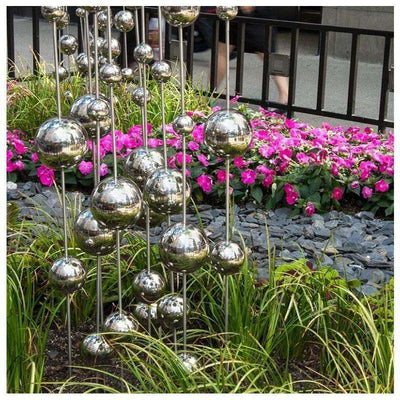 Stainless Steel Ball Sway-Set of 6-Gold Leaf Design Group-GOLDL-8766-7-Decor-5-France and Son