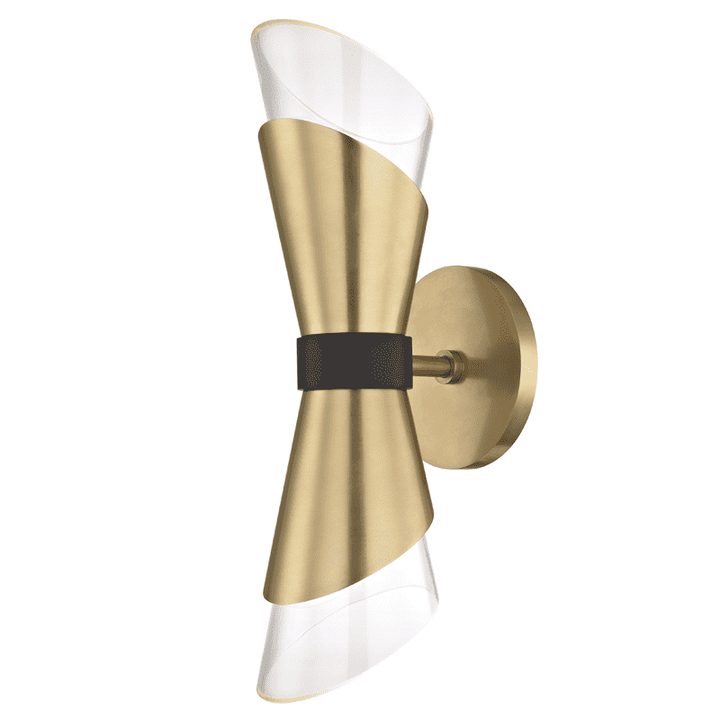 Angie 2 Light Wall Sconce-Mitzi-HVL-H130102-AGB/BK-Wall LightingAged Brass/Black-1-France and Son