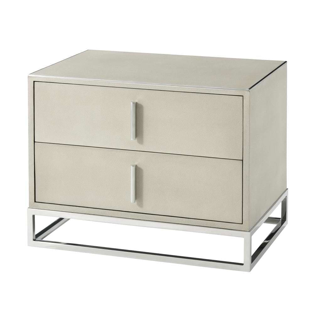 Blain Nightstand (Shagreen)-Theodore Alexander-THEO-TAS50035.C095-NightstandsOvercast-1-France and Son