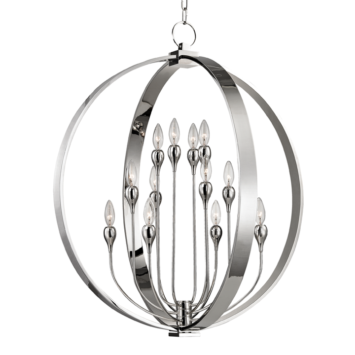 Dresden 12 Light Chandelier-Hudson Valley-HVL-6730-PN-ChandeliersPolished Nickel-2-France and Son