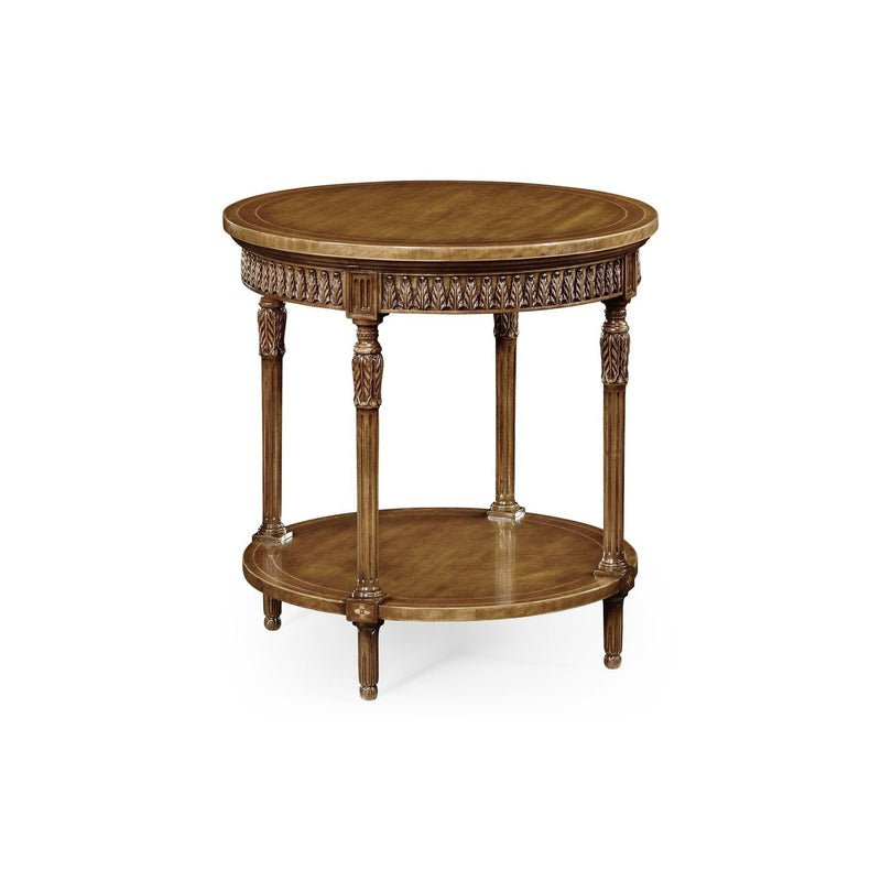 Napoleon III style round side table with fine inlay-Jonathan Charles-JCHARLES-495007-SAM-Side Tables-1-France and Son