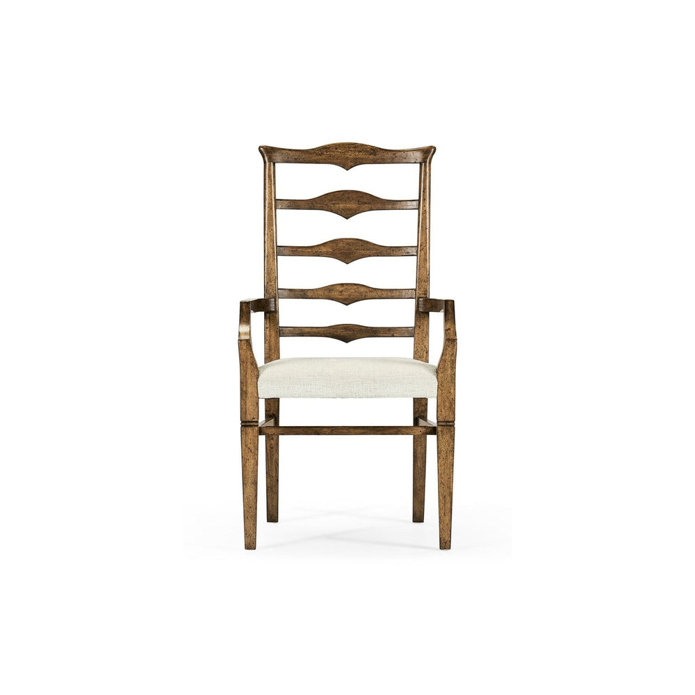 Pompano Ladderback Accent Arm Chair-Jonathan Charles-JCHARLES-491198-AC-DTM-F400-Dining Chairs-2-France and Son