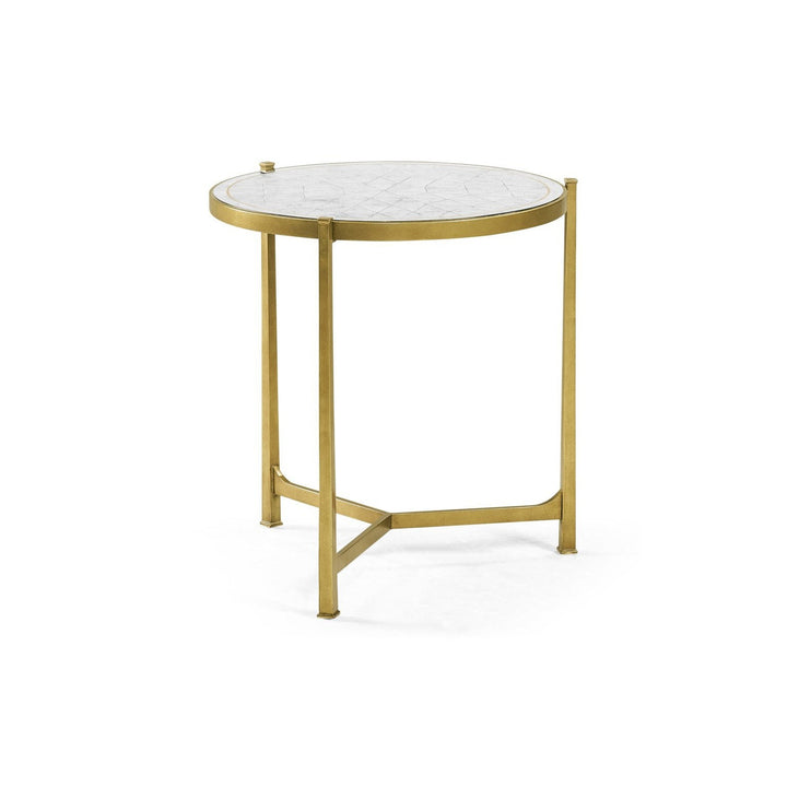 Large Round End Table-Jonathan Charles-JCHARLES-494140-G-GES-Side TablesÉglomisé-Gilded Iron-2-France and Son